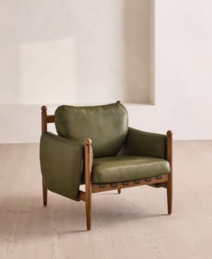 Casper Armchair - Leather - Moss - US - Hover Image