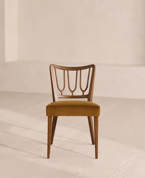 Pair of Leonie Armless Dining Chairs - Velvet - Mustard US - Hover Image