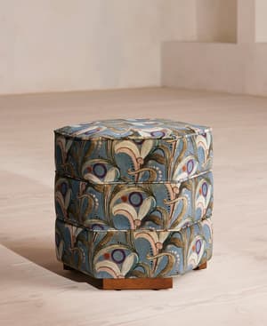 Lyla Footstool - Obie Printed Velvet - Multi - US - Listing Image