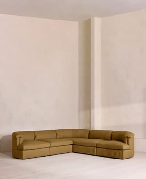 Oona Deep Sit Modular Sofa - Corner Sofa - Linen - Ochre - UK - Listing Image