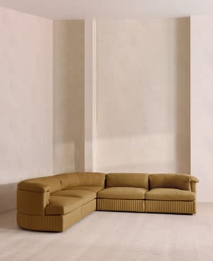 Oona Sectional Sofa - Corner Sofa - Linen - Ochre - US - Hover Image