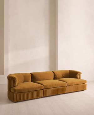 Oona Modular Sofa - Four Seater - Velvet Mustard UK - Hover Image
