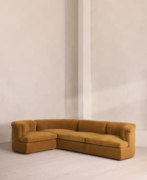 Oona Sectional Sofa - L-Shape Sofa - Velvet Mustard - US - Listing Image