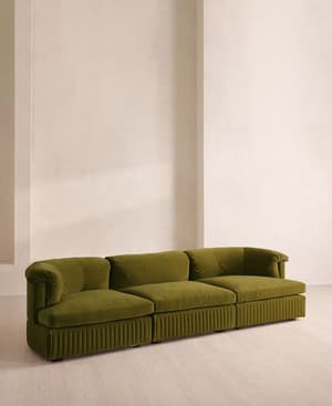 Oona Modular Sofa - Four Seater - Velvet Olive UK - Hover Image