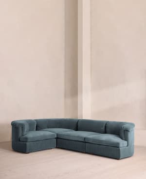 Oona Modular Sofa - L-Shape Sofa - Velvet Grey Blue UK - Listing Image