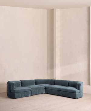 Oona Modular Sofa - Corner Sofa - Velvet Grey Blue UK - Listing Image
