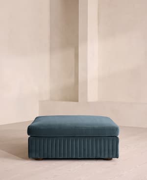 Oona Ottoman - Grey Blue Velvet - US - Hover Image