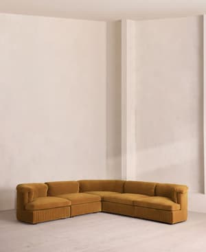 Oona Sectional Sofa - Corner Sofa - Velvet Mustard - US - Listing Image