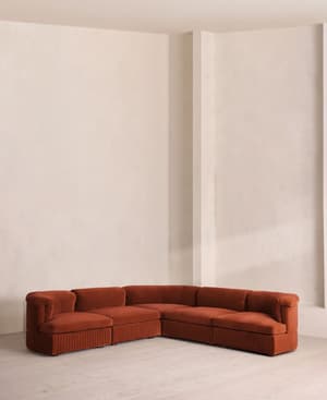 Oona Sectional Sofa - Corner Sofa - Velvet Rust - US - Listing Image