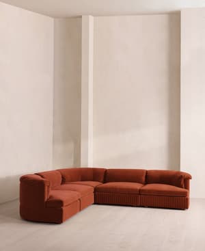 Oona Sectional Sofa - Corner Sofa - Velvet Rust - US - Hover Image