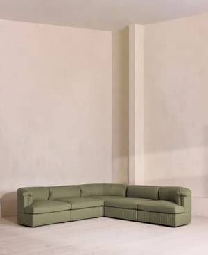 Oona Sectional Sofa - Corner Sofa - Linen - Sage - US - Listing Image