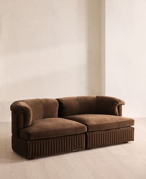 Oona Modular Sofa - Three Seater - Velvet - Chocolate UK - Hover Image