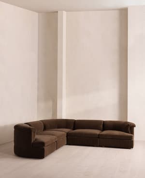 Oona Modular Sofa - Corner Sofa - Velvet - Chocolate UK - Hover Image