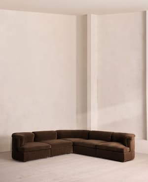 Oona Sectional Sofa - Corner Sofa - Velvet - Chocolate - US - Listing Image
