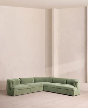 Oona Deep Sit Sectional Sofa - Corner Sofa - Velvet - Seafoam - US - Listing Image