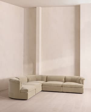 Oona Modular Sofa - Corner Sofa - Velvet - Oyster - UK - Hover Image