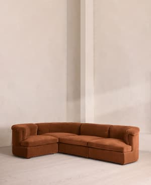 Oona Deep Sit Sectional Sofa - L-Shape Sofa - Velvet - Cinnamon - US - Listing Image