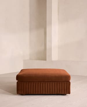 Oona Ottoman - Velvet - Cinnamon - UK - Hover Image