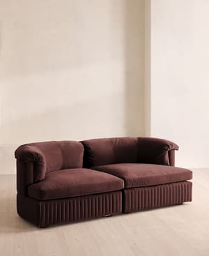 Oona Modular Sofa - Three Seater - Velvet - Aubergine - UK - Hover Image