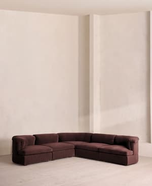 Oona Deep Sit Sectional Sofa - Corner Sofa - Velvet - Aubergine - US - Listing Image