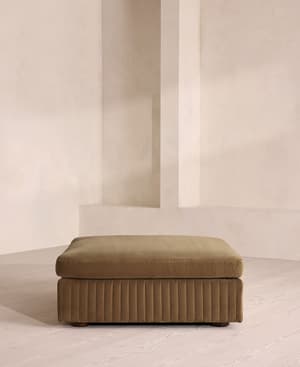 Oona Ottoman - Velvet - Truffle - UK - Hover Image