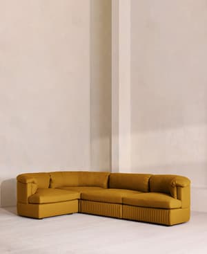 Oona Sectional Sofa - L-Shape Sofa - Linen - Turmeric - US - Listing Image