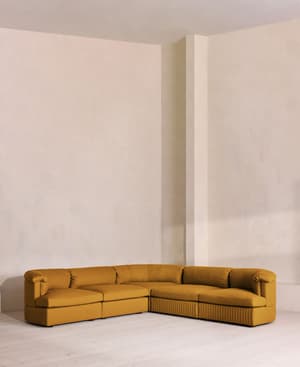 Oona Sectional Sofa - Corner Sofa - Linen - Turmeric - US - Listing Image