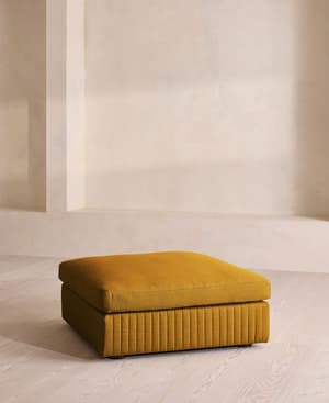Oona Ottoman - Linen - Turmeric - UK - Listing Image