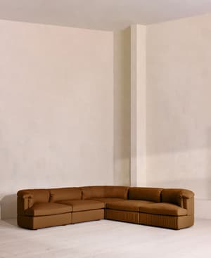 Oona Deep Sit Modular Sofa - Corner Sofa - Linen - Terracotta - UK - Listing Image