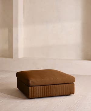 Oona Ottoman - Linen - Terracotta - US - Listing Image