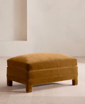 Ashford Ottoman - Velvet - Mustard - Listing Image