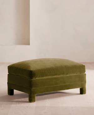 Ashford Ottoman - Velvet - Olive - US - Listing Image