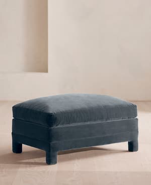 Ashford Ottoman - Velvet - Grey Blue - US - Listing Image