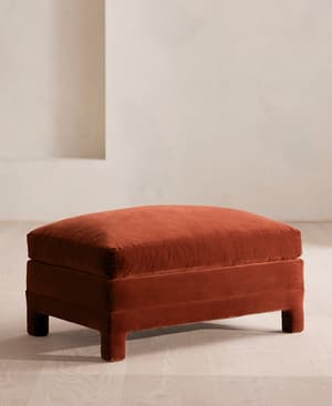 Ashford Ottoman Velvet - Rust - Listing Image
