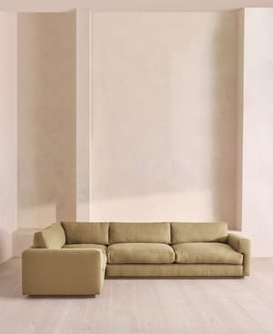 Mossley Right L-Shape Sofa - Linen - Wheat - US - Hover Image