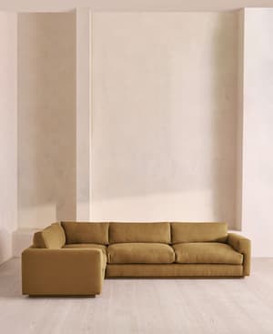 Mossley Right L-Shape Sofa - Linen - Ochre - Hover Image