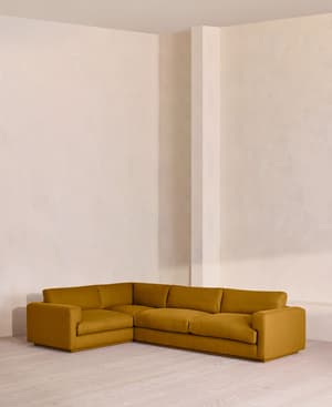 Mossley Right L-Shape Sofa - Linen - Turmeric - UK - Listing Image