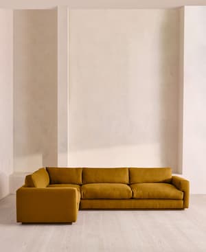 Mossley Right L-Shape Sofa - Linen - Turmeric - US - Hover Image