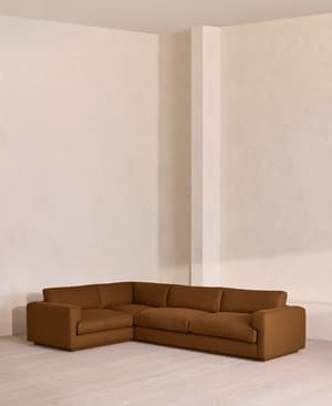 Mossley Right L-Shape Sofa - Linen - Terracotta - US - Listing Image