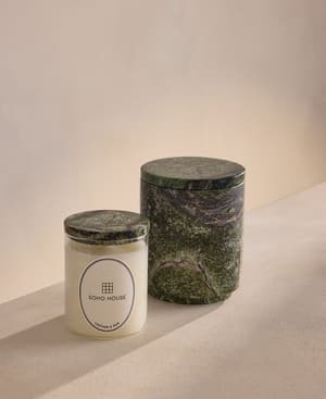 Leather & Oud Candle Set - Forest Green Marble - 250g - Listing Image