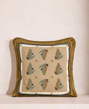 Arthur Square Cushion - Ochre - Hover Image