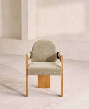 Emerson Dining Chair - Linen Chenille - Stone - UK - Hover Image