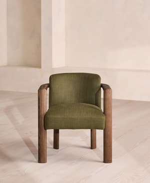 Aria Dining Chair - Wool Linen - Moss - US - Hover Image