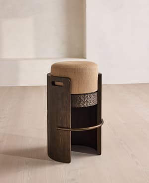 Hollen Barstool - Wool Linen - Almond - US - Hover Image