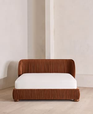 Blair Bed - King - Velvet - Cinnamon - UK - Hover Image