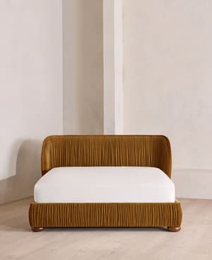 Blair Bed - Queen - Velvet - Mustard - US - Hover Image