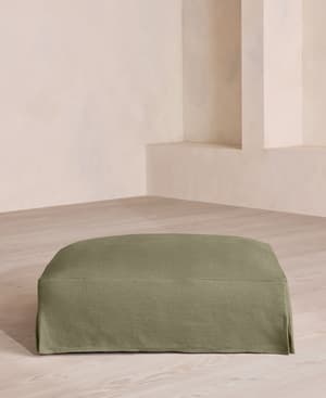 Roma Square Ottoman - Linen - Sage - US - Listing Image