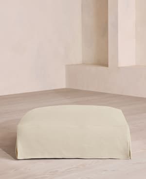 Roma Square Ottoman - Linen - Bisque - Listing Image