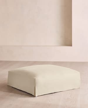 Roma Square Ottoman - Linen - Bisque - US - Hover Image