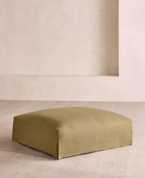 Roma Square Ottoman - Linen - Wheat - US - Hover Image